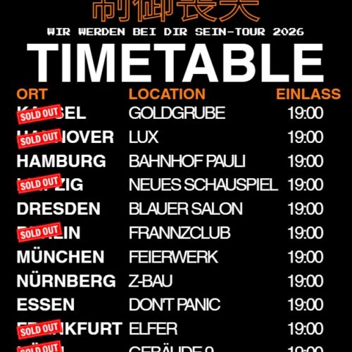 TOURTICKETS "Wir werden bei Dir sein Tour" 2026